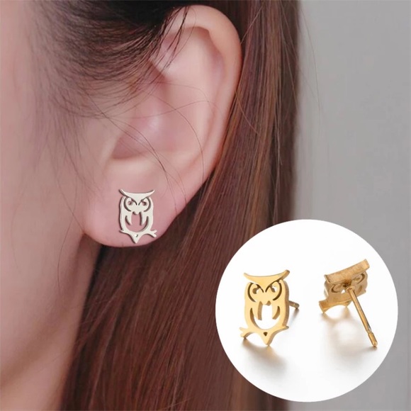 Stainless Steel Owls🦉 Stud Earrings - Picture 3 of 3